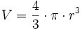V = \frac{4}{3} \cdot \pi \cdot r^3