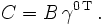 C=B\,\gamma^{0\,\text{T}}\,.