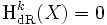 \mathrm H^k_{\mathrm{dR}}(X)=0