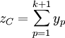 z_C=\sum\limits_{p=1}^{k+1}y_p