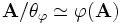 \mathbf{A} / \theta_\varphi\simeq\varphi(\mathbf{A})