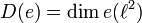 D(e)=\mbox{dim}\,e(\ell^2)