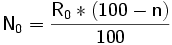 \mathsf{N_0=\frac{R_0*(100-n)}{100}}