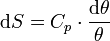 \mathrm d S  = C_p \cdot \frac{\mathrm{d}\theta}{\theta}