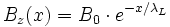 B_z(x)=B_0\cdot e^{-x/\lambda_L}