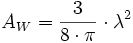 A_W = \frac{3}{8 \cdot \pi} \cdot \lambda^2