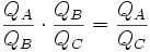 \frac{Q_A}{Q_B}\cdot\frac{Q_B}{Q_C}=\frac{Q_A}{Q_C}