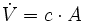 \dot V=c\cdot A