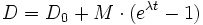  D = D_{0} + M \cdot (e^{\lambda t}-1) 