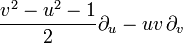  \frac{v^2-u^2-1}{2} \partial_u - u v \, \partial_v 