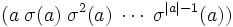 (a \; \sigma(a) \; \sigma^2(a) \; \cdots \; \sigma^{|a|-1}(a))