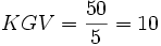 KGV = \frac{50}{5} = 10