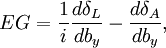 EG=\frac 1i\frac{d\delta_L}{db_y}-\frac{d\delta_A}{db_y},