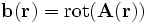  \mathbf{b}(\mathbf{r}) = \operatorname{rot}(\mathbf{A}(\mathbf{r})) 