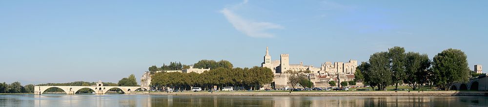 Avignon, von der Île de la Barthelasse aus gesehen.