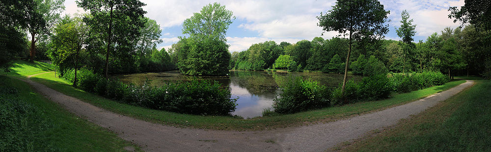 Panoramabild des Reutemattensees aufgenommen im August