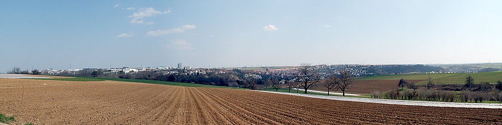 Panorama von Schwieberdingen, Blickrichtung Südosten