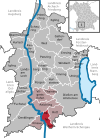 Lage der Gemeinde Apfeldorf im Landkreis Landsberg am Lech