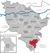 Lage der Gemeinde Aresing im Landkreis Neuburg-Schrobenhausen