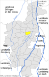 Lage der Gemeinde Aystetten im Landkreis Augsburg