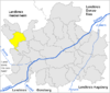 Lage der Gemeinde Bachhagel im Landkreis Dillingen an der Donau