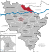 Lage der Gemeinde Bergheim im Landkreis Neuburg-Schrobenhausen