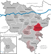 Lage der Gemeinde Brunnen im Landkreis Neuburg-Schrobenhausen