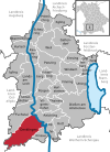 Lage der Gemeinde Denklingen im Landkreis Landsberg am Lech