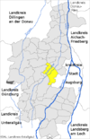 Lage der Marktgemeinde Diedorf im Landkreis Augsburg
