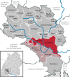Lage der Stadt Donaueschingen im Schwarzwald-Baar-Kreis