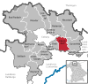 Lage der Gemeinde Ebersdorf b.Coburg im Landkreis Coburg