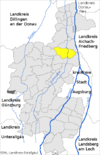 Lage der Gemeinde Gablingen im Landkreis Augsburg