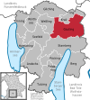Lage der Gemeinde Gauting im Landkreis Starnberg