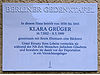 Gedenktafel Droysenstraße 10a (Charl) Klara Grüger.JPG