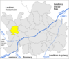 Lage der Gemeinde Haunsheim im Landkreis Dillingen an der Donau