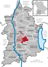 Lage der Gemeinde Hofstetten im Landkreis Landsberg am Lech