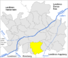 Lage der Gemeinde Holzheim im Landkreis Dillingen an der Donau