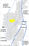 Lage der Gemeinde Horgau im Landkreis Augsburg