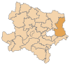 Lage des politischen Bezirks Gänserndorf