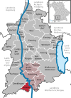 Lage der Gemeinde Kinsau im Landkreis Landsberg am Lech