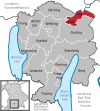 Lage der Gemeinde Krailling im Landkreis Starnberg