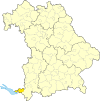 Lage des Landkreises Lindau (Bodensee) in Bayern