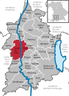 Lage der Stadt Landsberg am Lech im Landkreis Landsberg am Lech