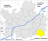 Lage der Gemeinde Laugna im Landkreis Dillingen an der Donau
