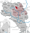 Lage der Gemeinde Mönchweiler im Schwarzwald-Baar-Kreis