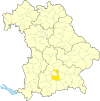 Lage des Landkreises München in Bayern