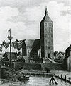 die Kirche von Marienhafe vordem teilweisen Abriss – damals auch ein wichtiges Seezeichen