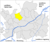 Lage der Gemeinde Mödingen im Landkreis Dillingen an der Donau