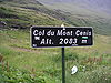 Schild auf der Passhöhe des Col du Mont Cenis (2083 m)