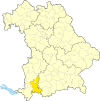 Lage des Landkreises Ostallgäu in Bayern